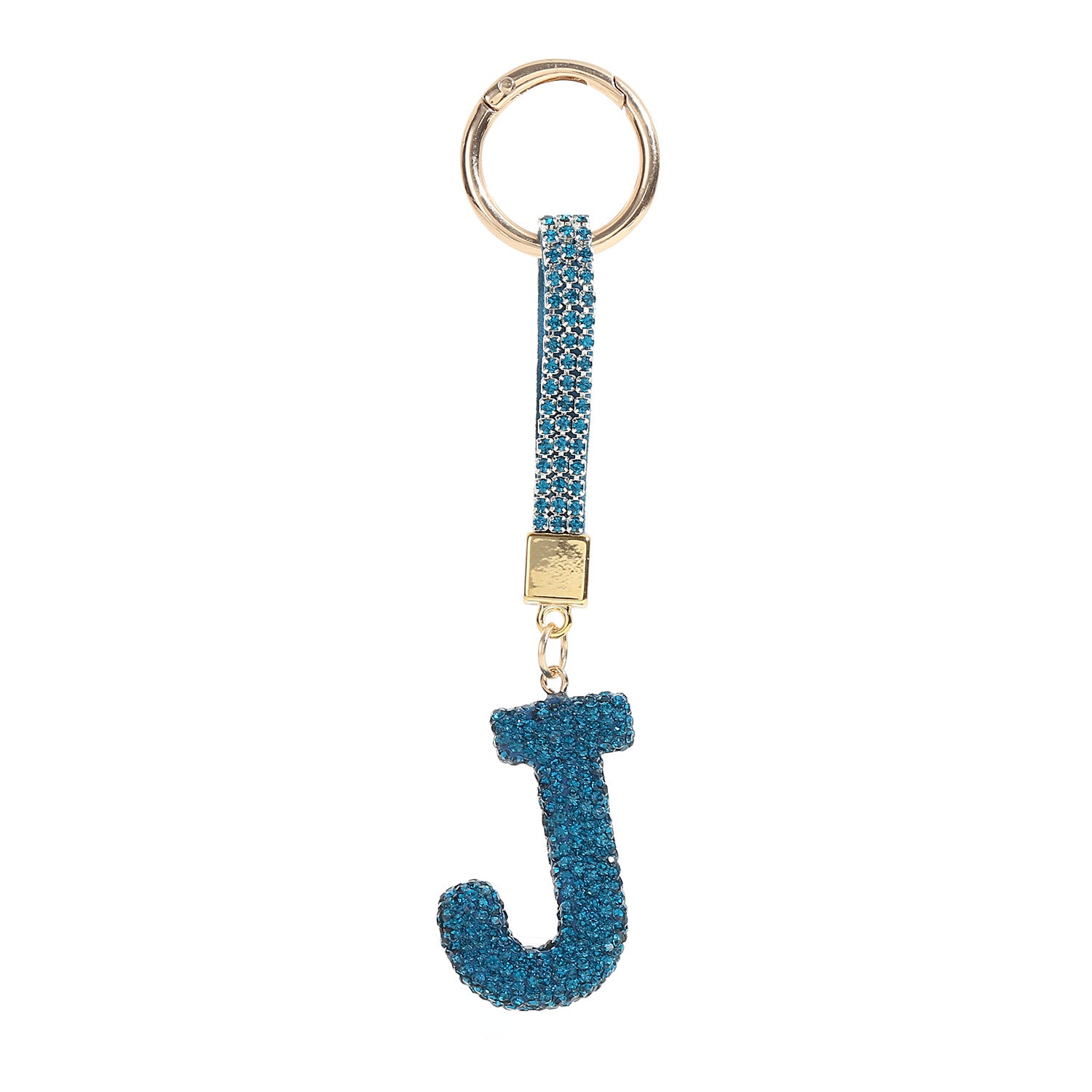 Wholesale Full Diamond Clay Letter J Keychain